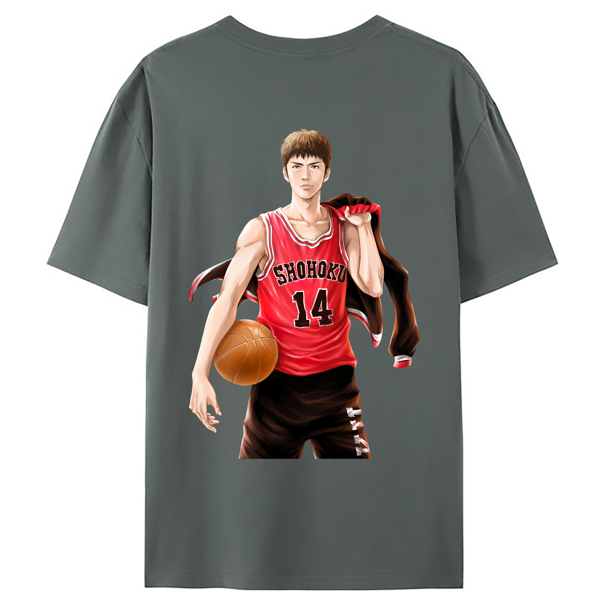 （画像用） SLAM DUNK／スラムダンク 綿100％ メンズ半袖Tシャツ（バックプリント） 通気性